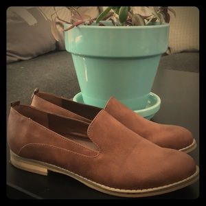 Brown leather loafer